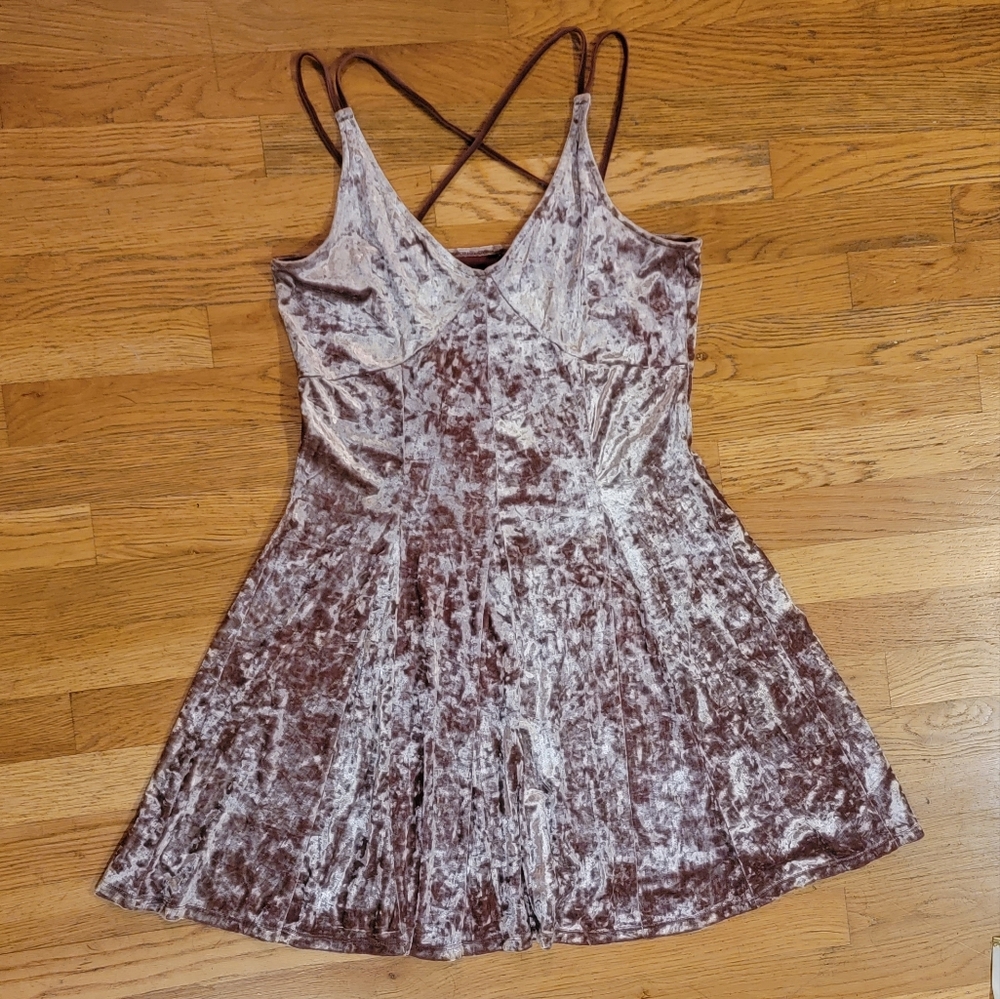 American Eagle pink velvet dress
